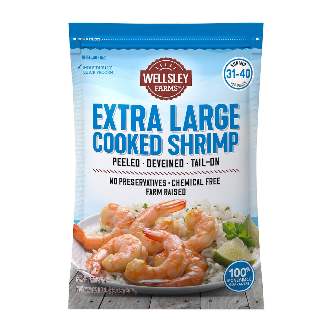 Wellsley Farms Extra Large Cooked Shrimp, 2 lbs. - Alpinee LLC